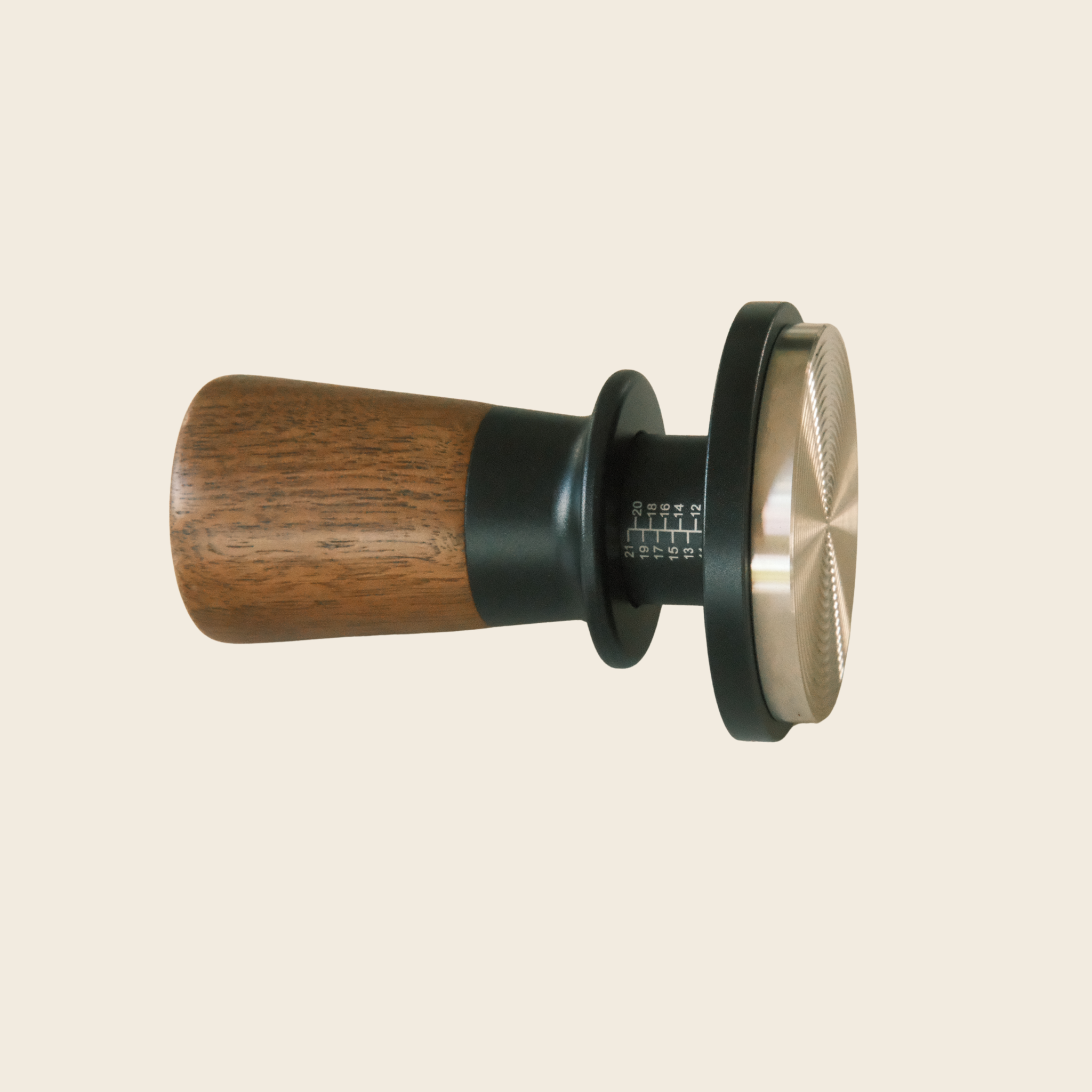 54mm Dual-Spring Self-Levelling Coffee Tamper — Black Walnut