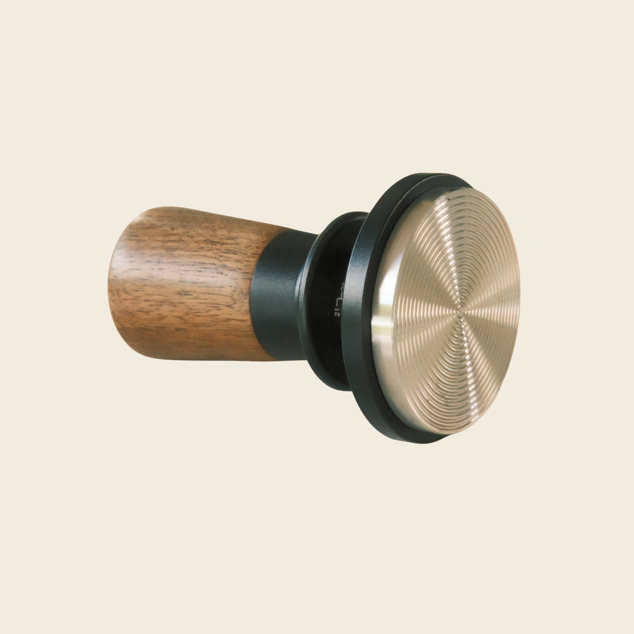 54mm Dual-Spring Self-Levelling Coffee Tamper — Black Walnut