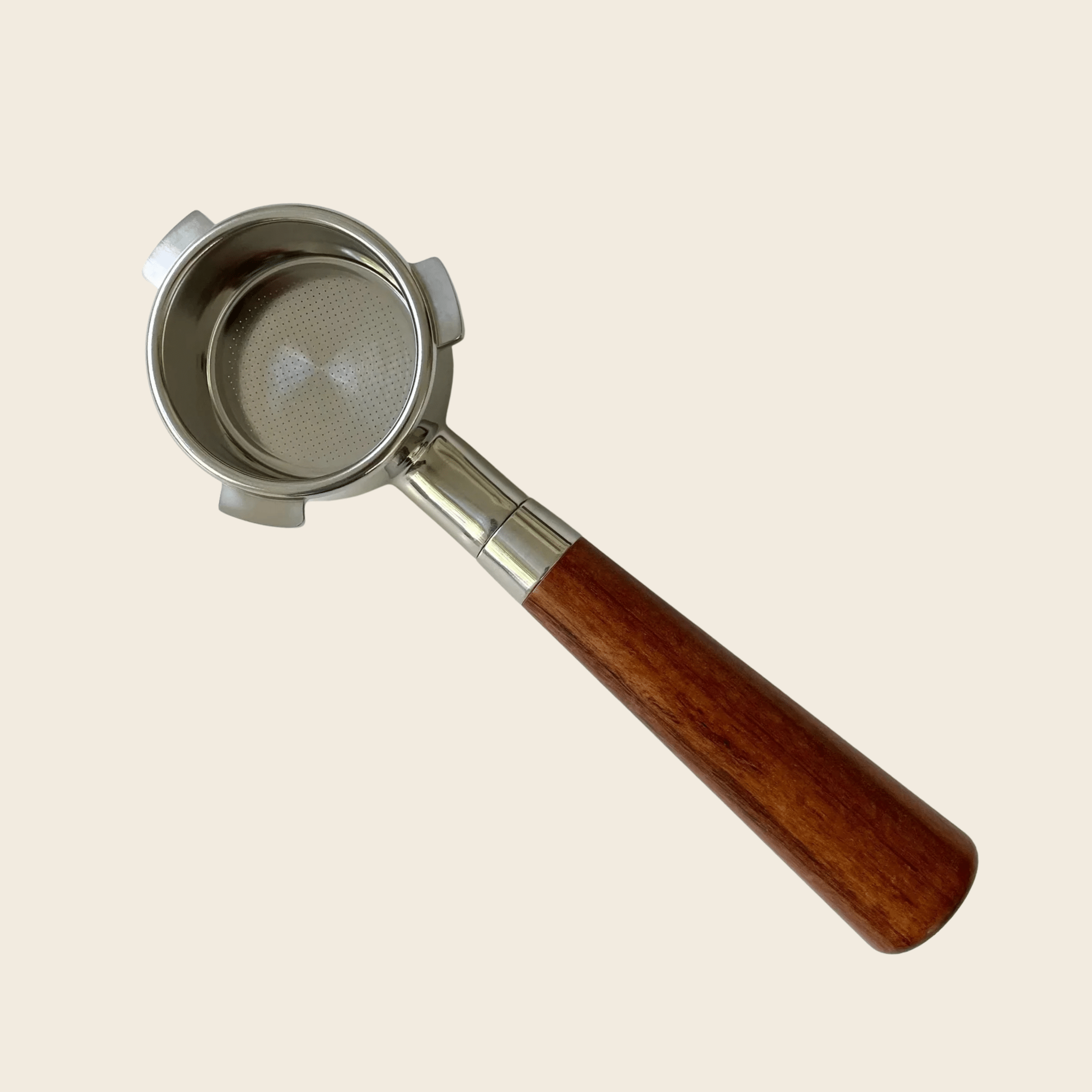 Breville 54mm - Bottomless Portafilter - Almond Solid Wood — front view