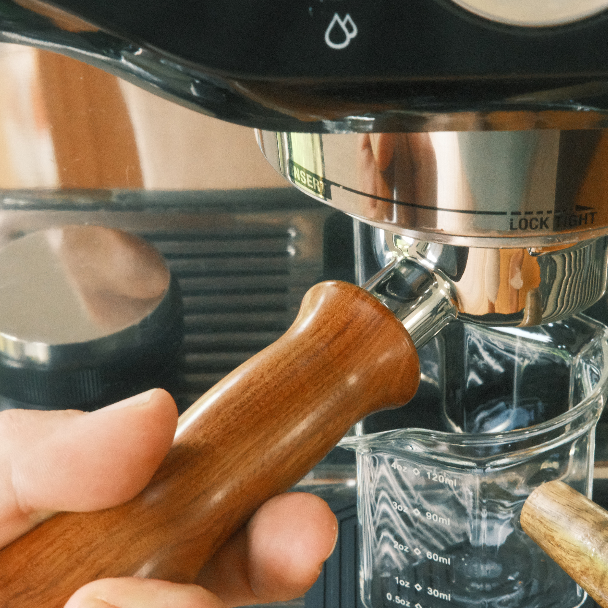 Breville 54mm - Bottomless Portafilter - Ergonomic Timber Handle