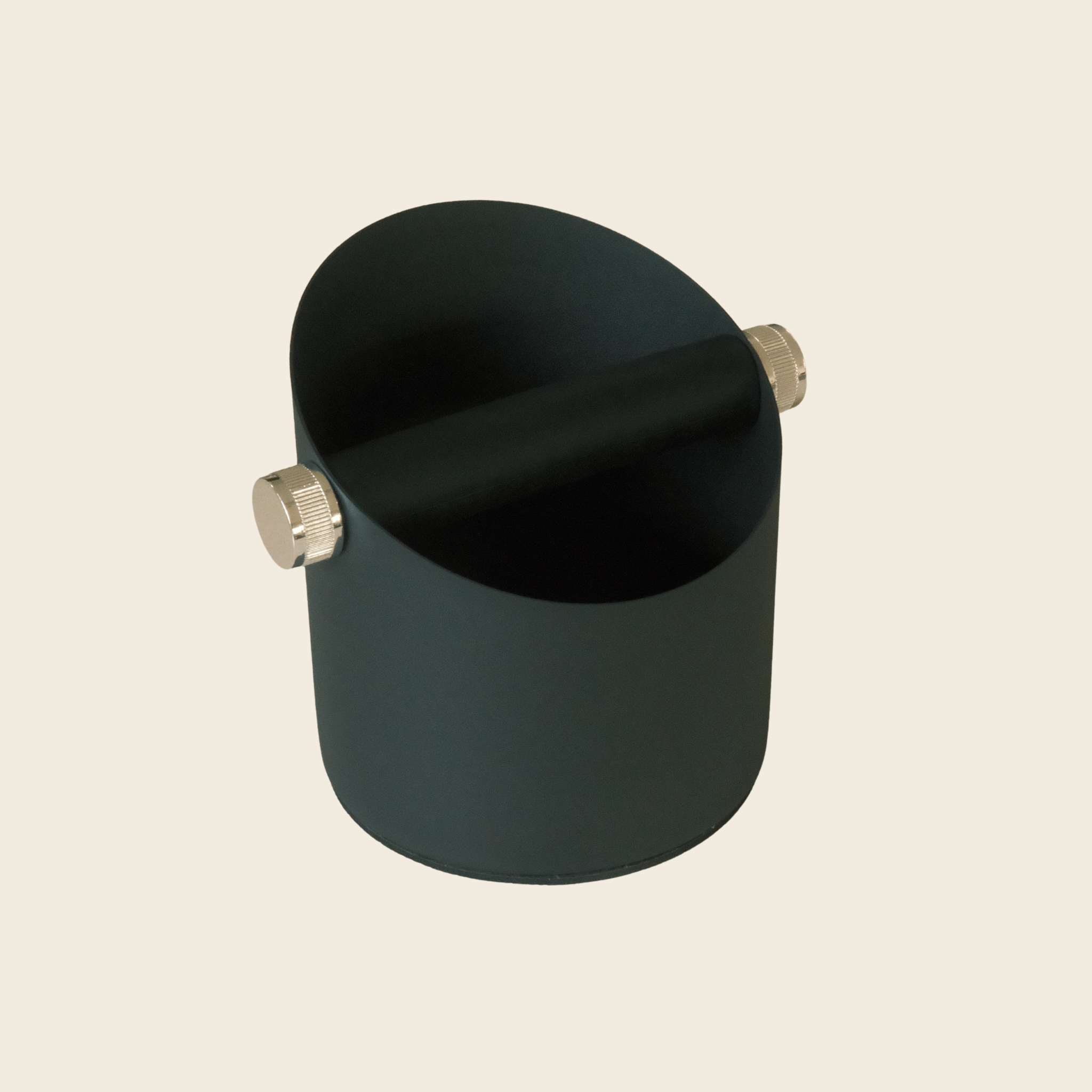 Coffee Knock Box – Black & White — front view