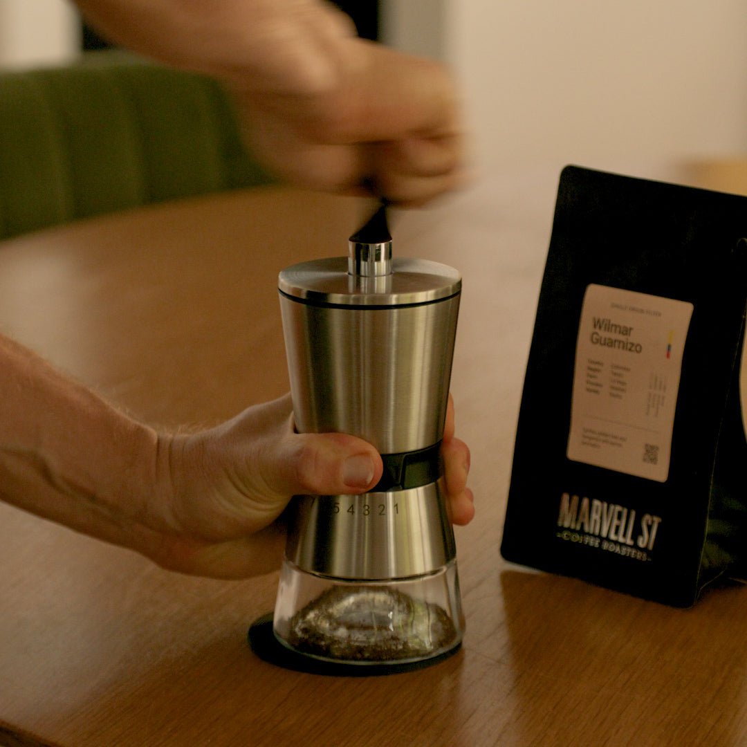 Coffee Grinder — Ceramic Burrs with 8 Settings — lifestyle shot