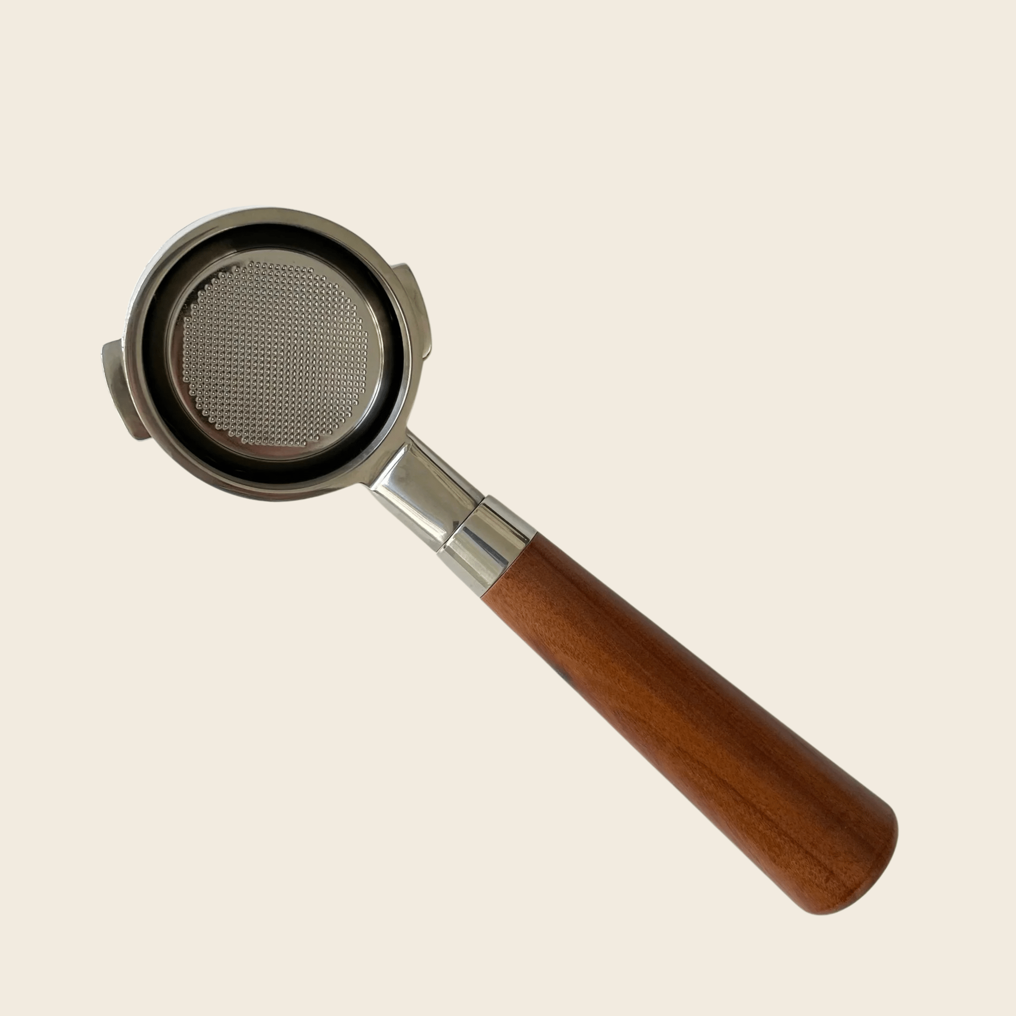 Nuova 58mm - Bottomless Portafilter - Almond Solid Wood — rear view