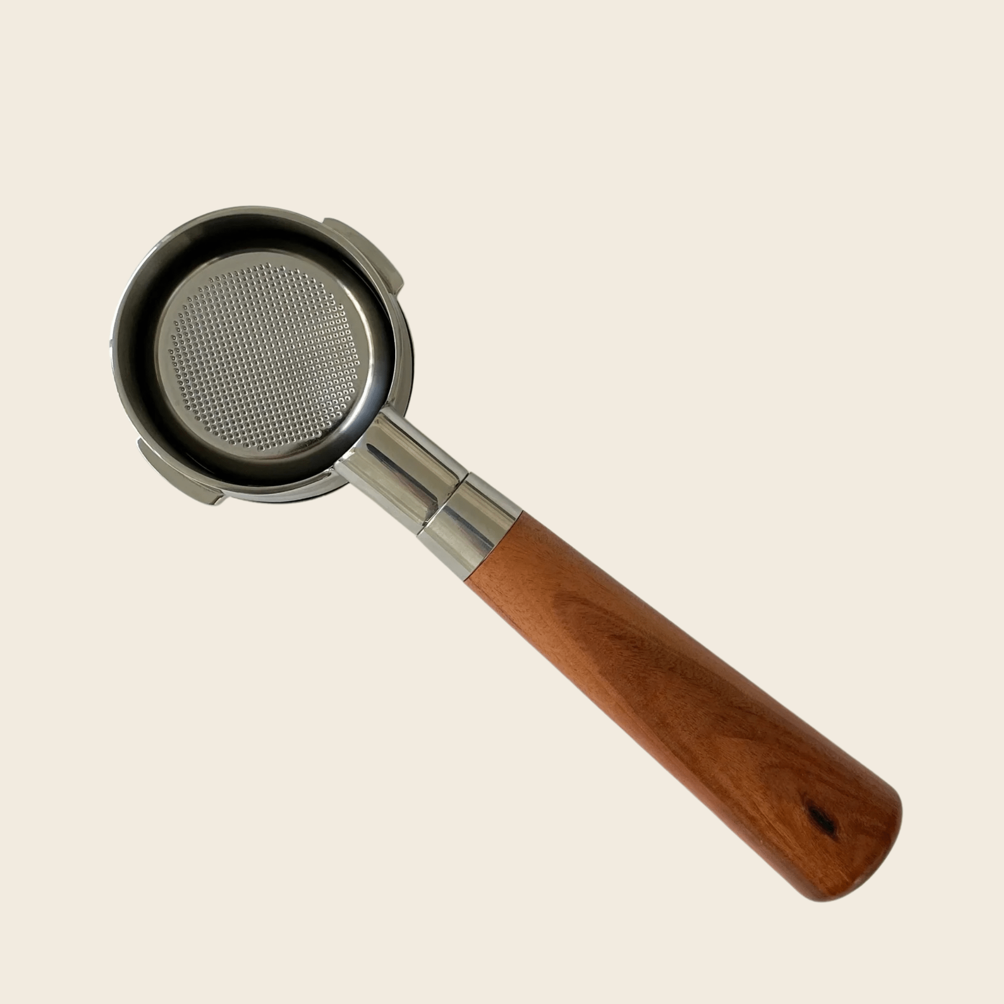 Sage/Breville 58mm - Bottomless Portafilter - Almond Solid Wood — rear view