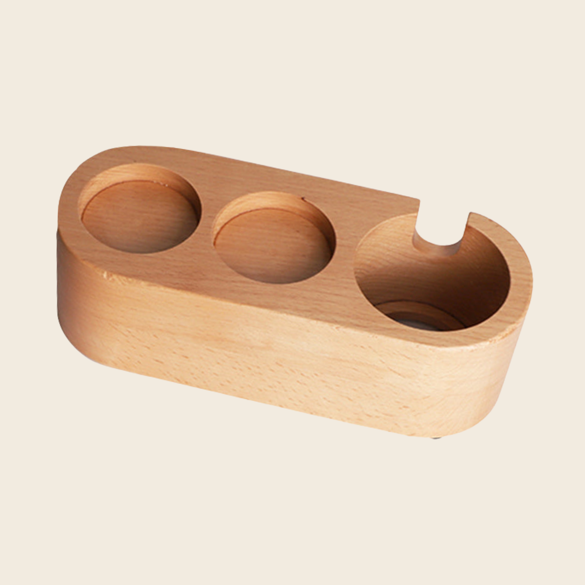 Trio Wooden Coffee Tamper Station And Portafilter Holder