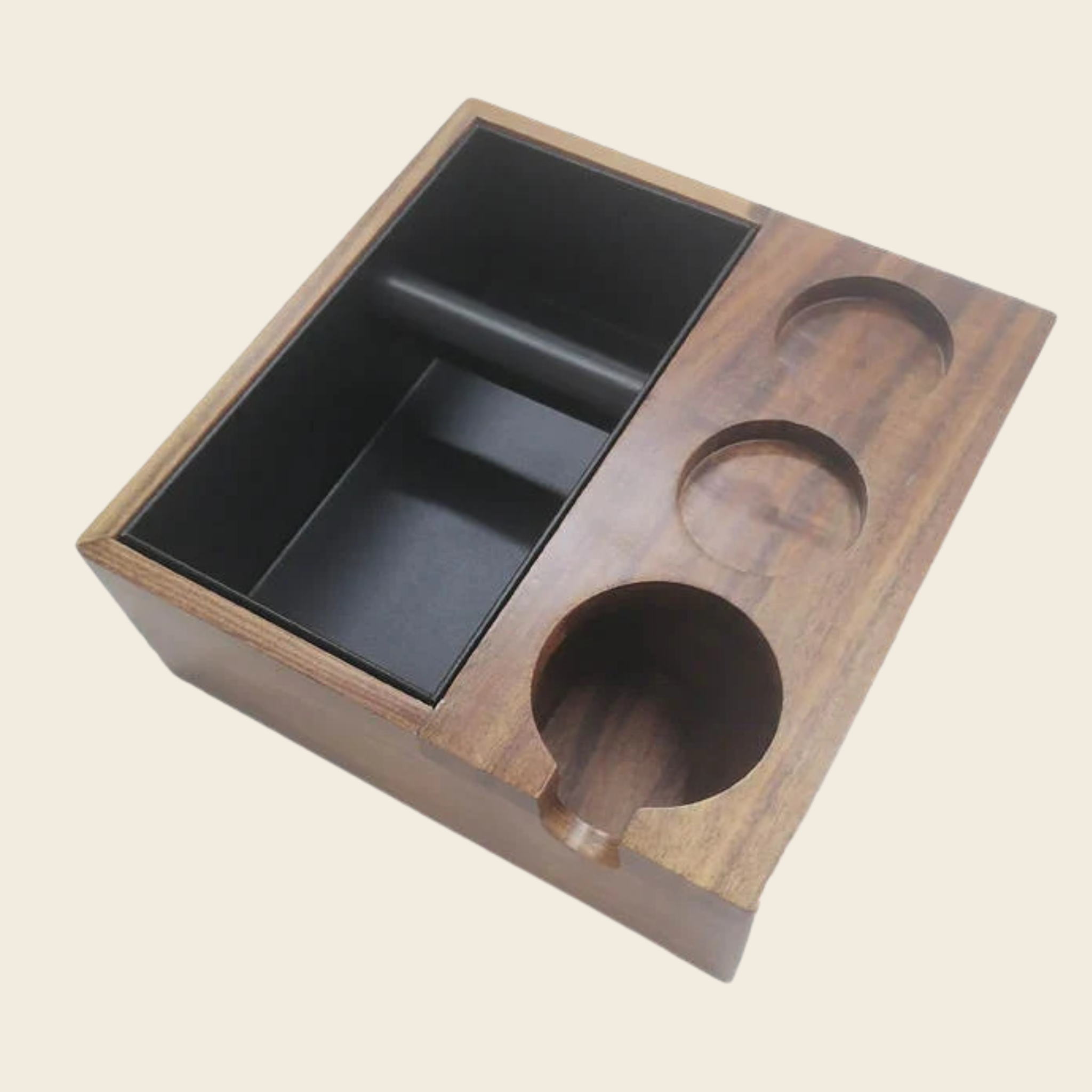 Wooden Trio Coffee Tamper Station and Knock Box