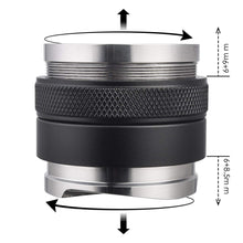 Load image into Gallery viewer, Adjustable 58mm espresso leveller and tamper showing depth screws