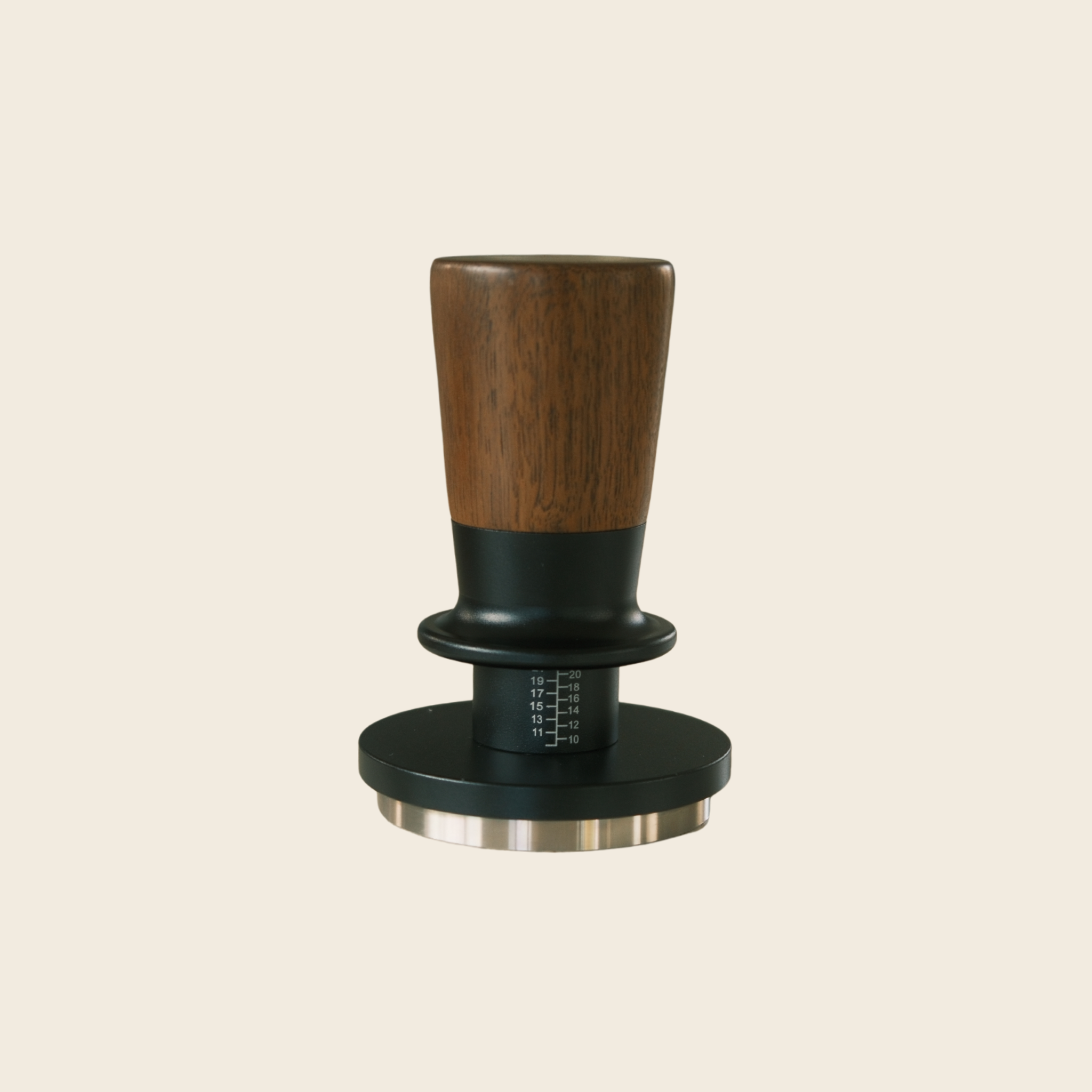 54mm Dual-Spring Self-Levelling Coffee Tamper — Black Walnut