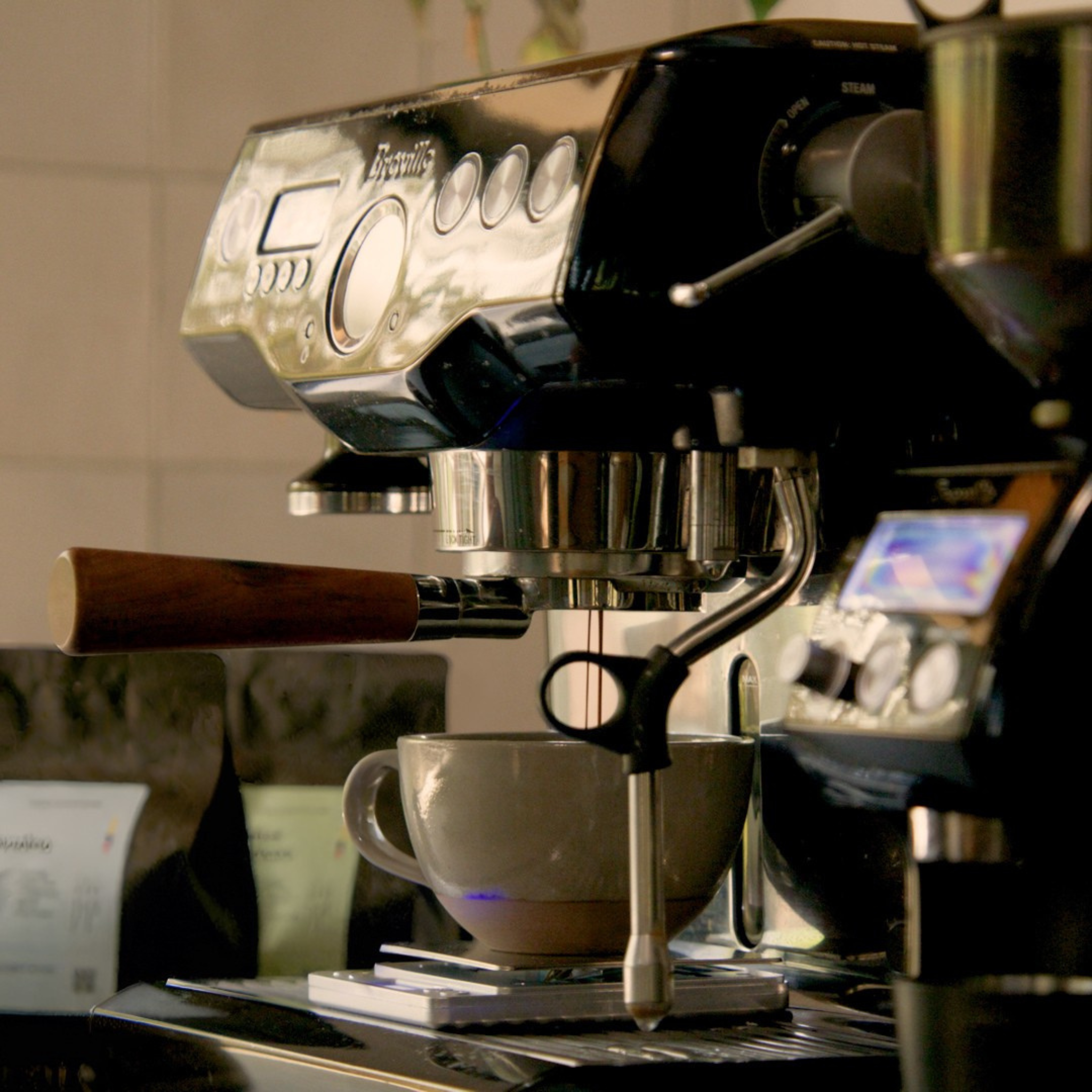 Breville 54mm - Bottomless Portafilter - Almond Solid Wood